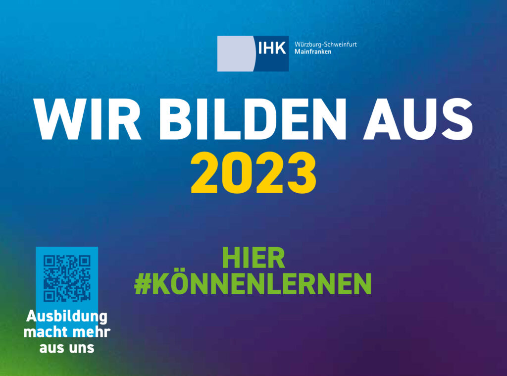 IHK Aufkleber Wir bilden aus 2023 Ausbildung Kitzingen Spillner